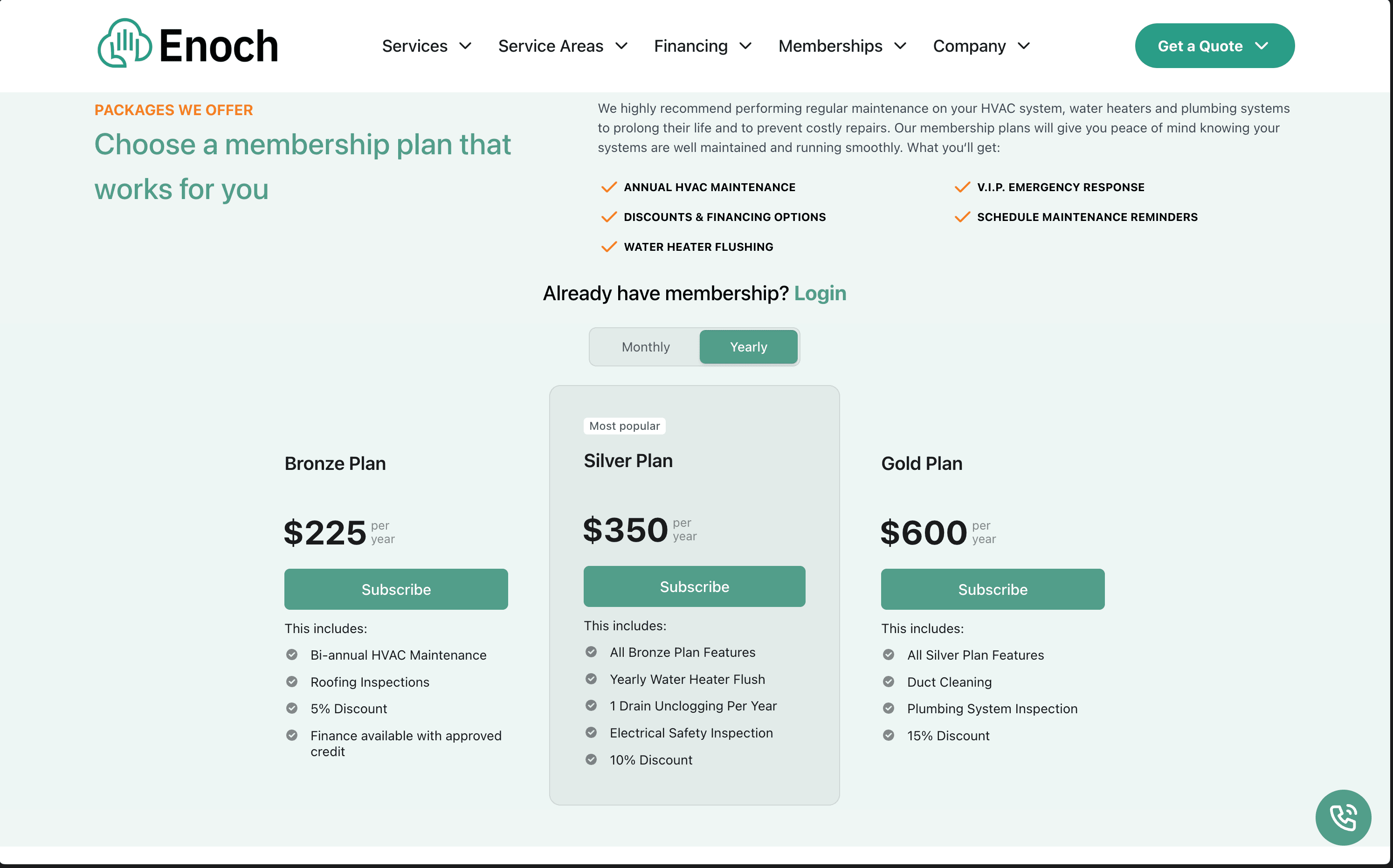 Teamenoch pricing page